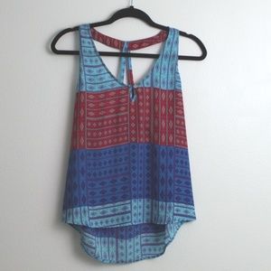Forever 21 Aztec Multicolor Tank Shirt Sz S